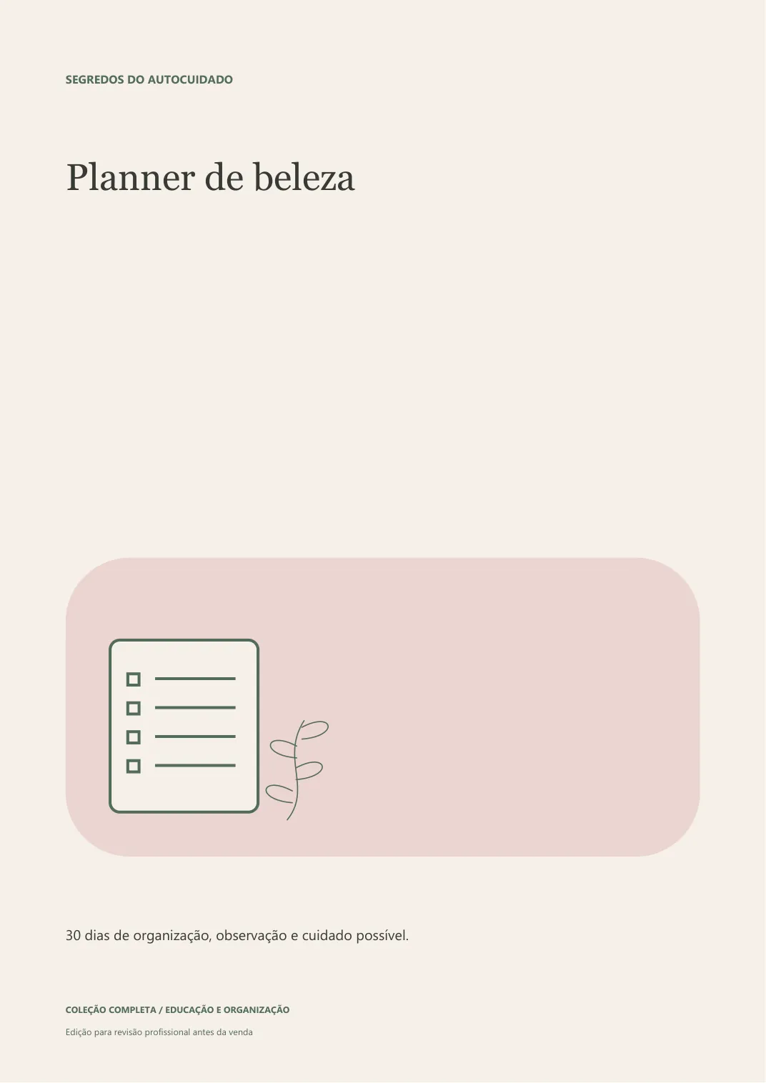 Capa real: Planner de beleza